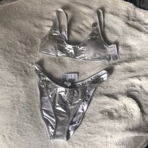 Metallic silver bikini